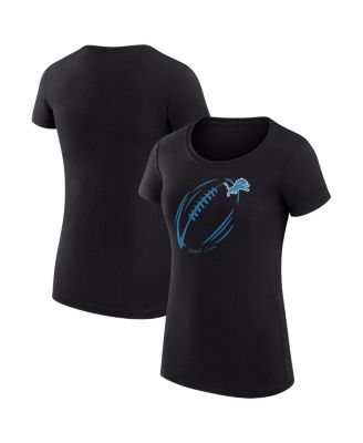 G-III 4Her by Carl Banks - Women's Black Detroit Lions Super-Slim Fit Lightweight Subtle Football T-Shirt