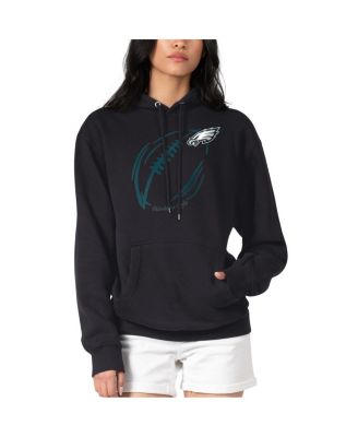 G-III 4Her by Carl Banks - Women's Black Philadelphia Eagles Football Logo Fleece Tri-Blend Pullover Hoodie
