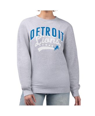 G-III 4Her by Carl Banks - Women's Heather Gray Detroit Lions Filigree Logo Graphic Fleece Pullover Sweatshirt