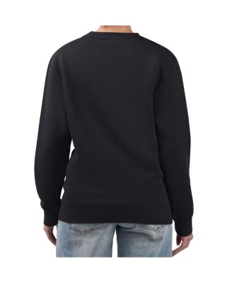 Women's Black Detroit Lions Heart Graphic Fleece Pullover Sweatshirt