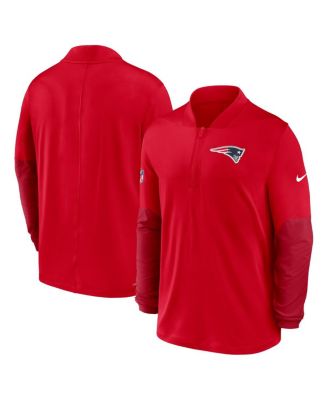 Men's Red New England Patriots Sideline Dri-FIT Half-Zip Pullover Hoodie