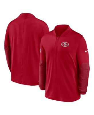 Men's Scarlet San Francisco 49ers Sideline Dri-FIT Half-Zip Pullover Hoodie