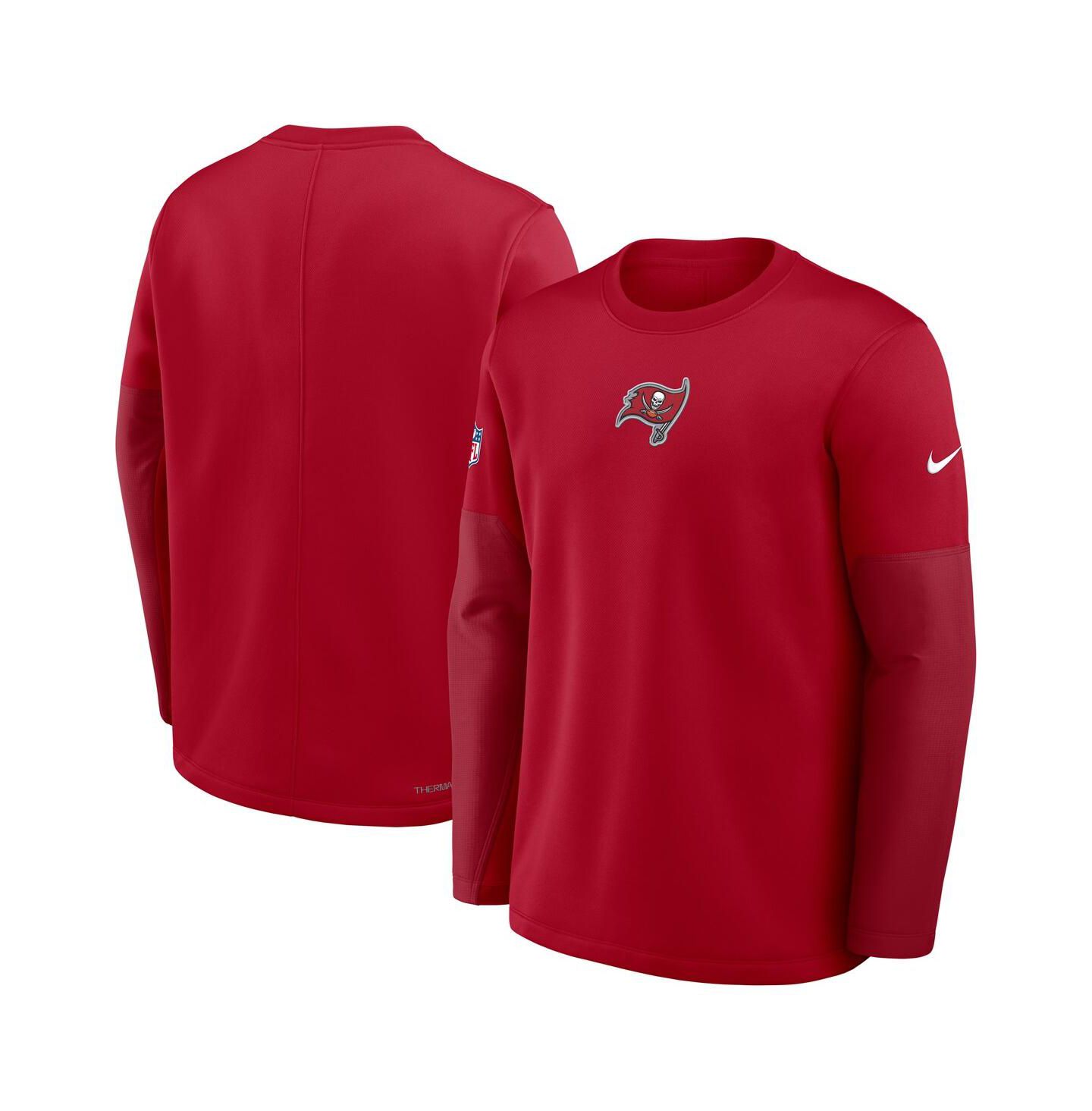 Мужская футболка Nike Red Tampa Bay Buccaneers Sideline Coach Therma-FIT Long Sleeve — фото 4