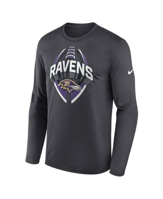 Men's Anthracite Baltimore Ravens Primetime Legend Icon Performance Long Sleeve T-Shirt
