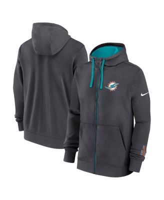 Nike - Men's Anthracite Miami Dolphins Primetime Club Full-Zip Hoodie