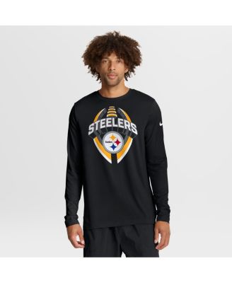 Nike - Men's Black Pittsburgh Steelers Primetime Legend Icon Performance Long Sleeve T-Shirt