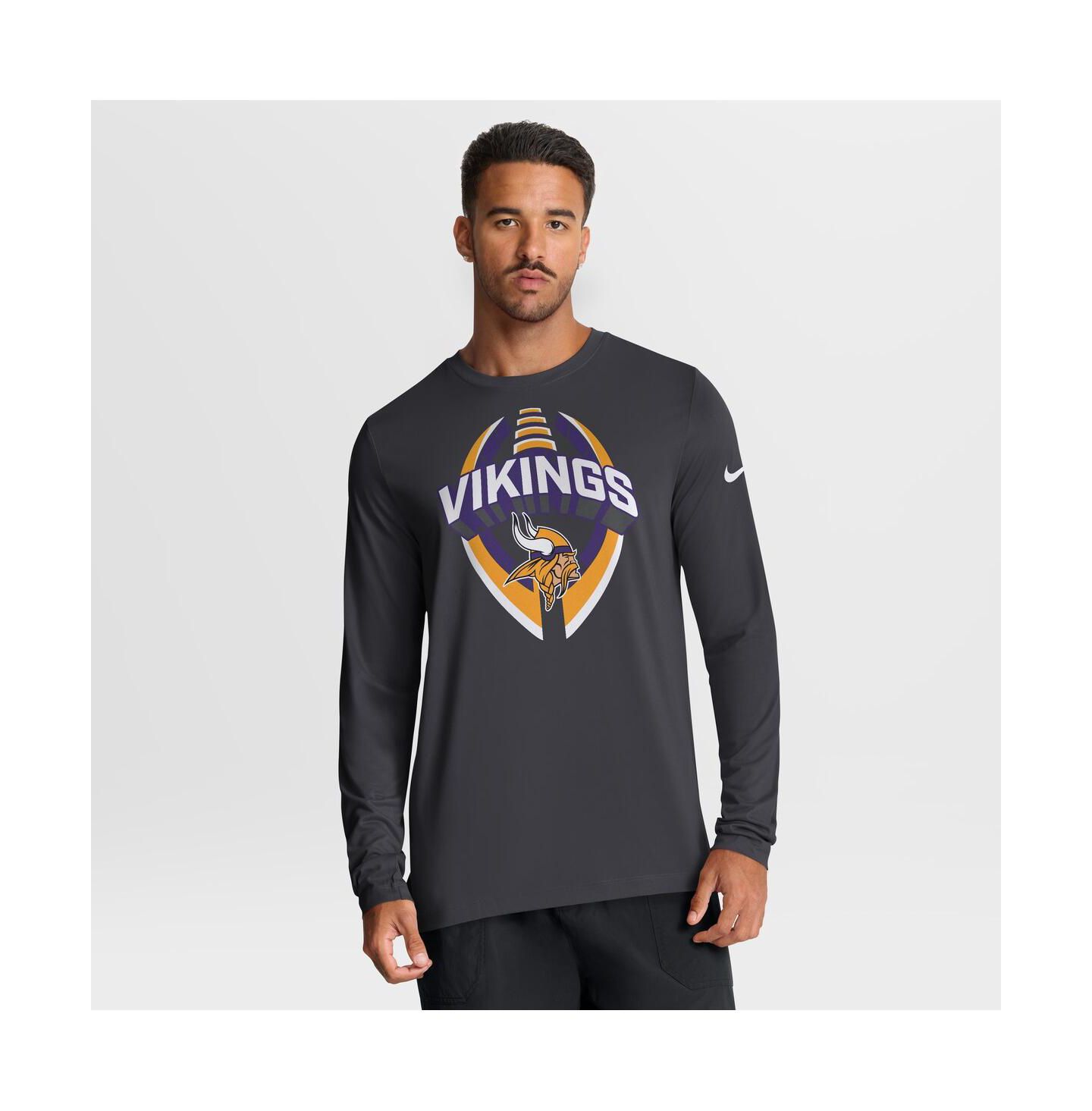 Мужская футболка Nike Anthracite Minnesota Vikings Primetime Legend Icon Performance Long Sleeve — фото 1