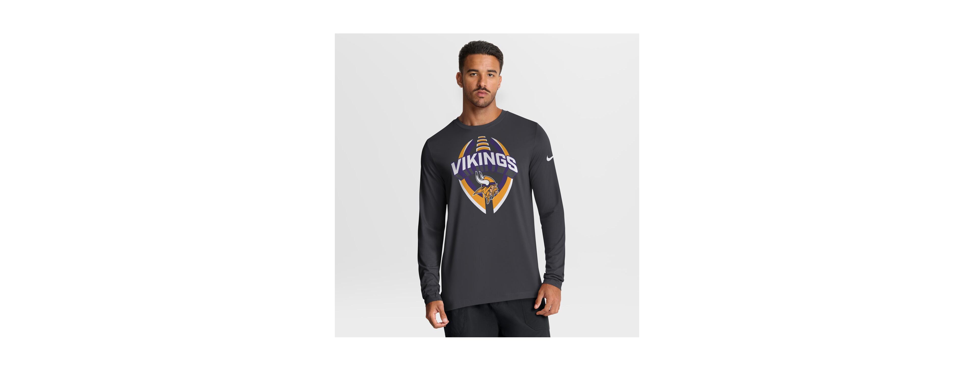Nike Men's Anthracite Minnesota Vikings Primetime Legend Icon Performance Long Sleeve T-Shirt