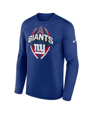 Men's Royal New York Giants Primetime Legend Icon Performance Long Sleeve T-Shirt