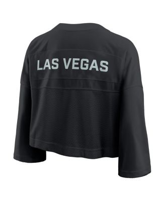 Women's Black Las Vegas Raiders Primetime Cropped Mesh Dri-FIT Fashion Jersey