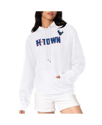 G-III 4Her by Carl Banks - Women's White Houston Texans H-Town Fleece Pullover Hoodie