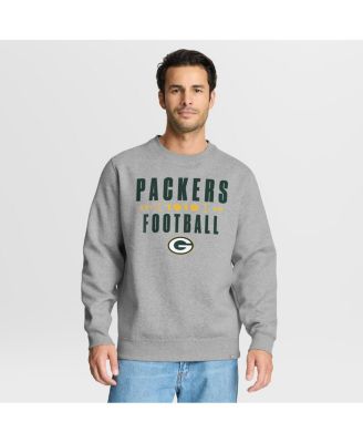 Fanatics - Men's Heather Gray Green Bay Packers Powerful Throw Legacy Pullover Sweatshirt