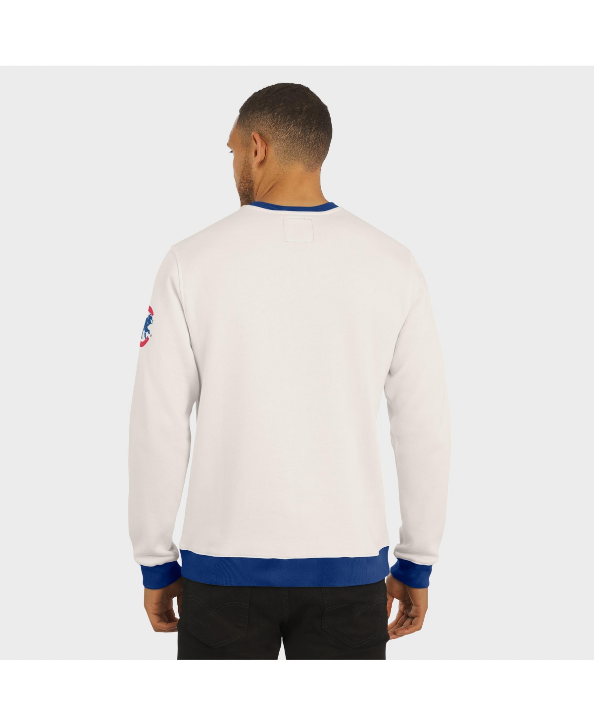 Fanatics Darius Rucker Collection By  Men's Cream Chicago Cubs Color Block Crewneck Sweatshirt In White