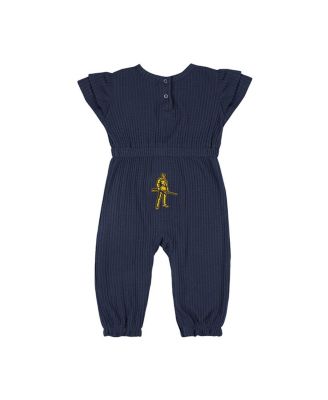 Baby Boys and Girls Navy Illinois Fighting Illini Beautopia Waffle Knit Romper