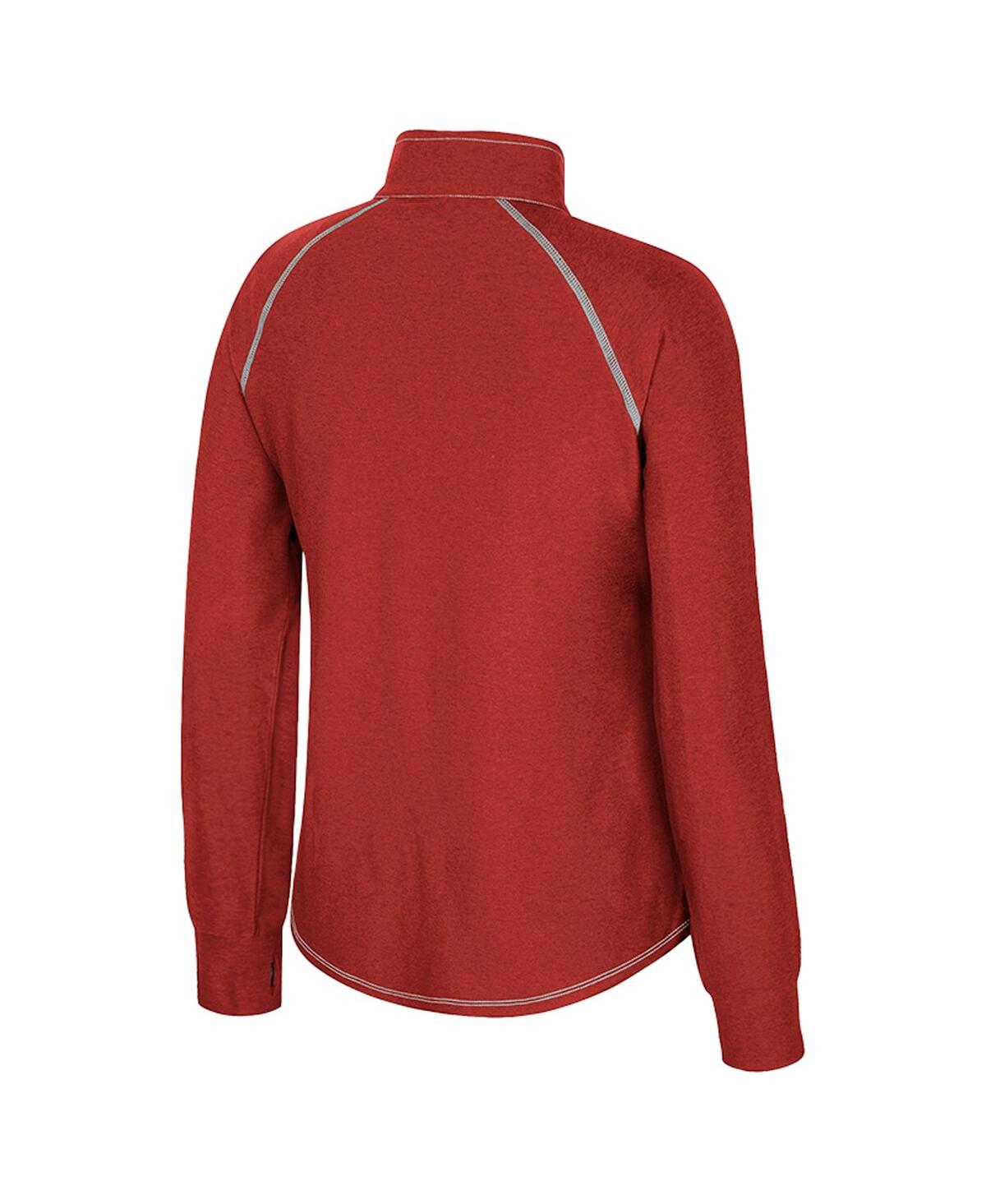 Colosseum Women's Crimson Alabama Crimson Tide Bikram Raglan Quarter-zip Sweatshirt In Red