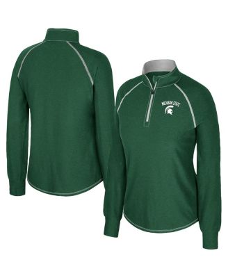 Colosseum - Women's Green Notre Dame Fighting Irish Bikram Raglan Quarter-Zip Sweatshirt