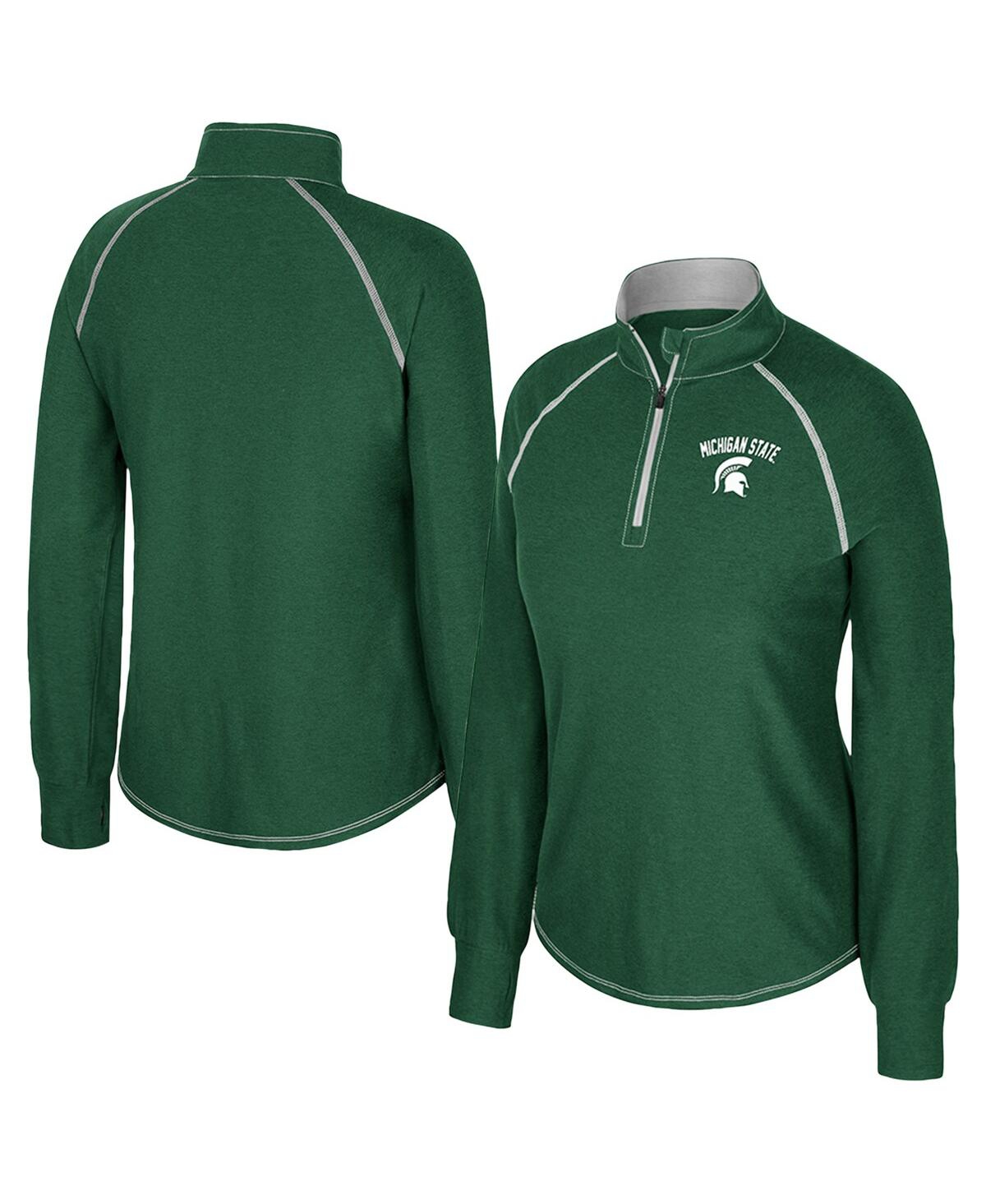Colosseum Women's Green Notre Dame Fighting Irish Bikram Raglan Quarter-zip Sweatshirt