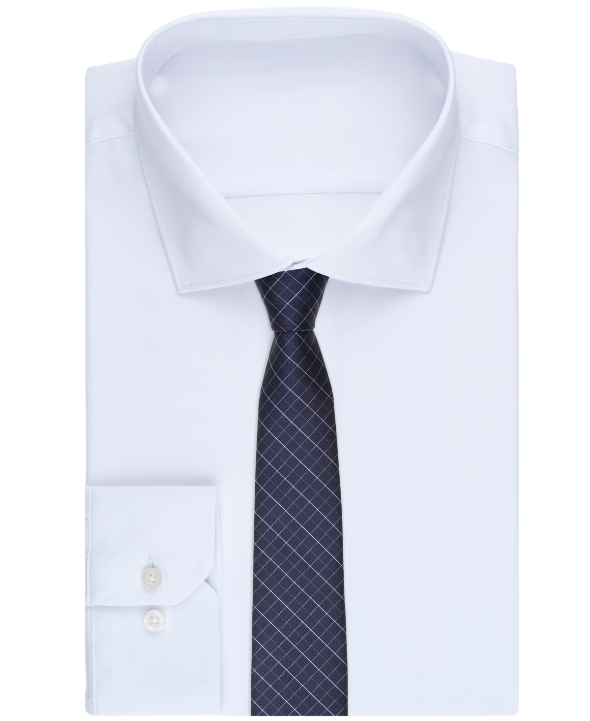 Club Room Men's Fayette Grid Classic Tie, Macy's Exclusive In Black