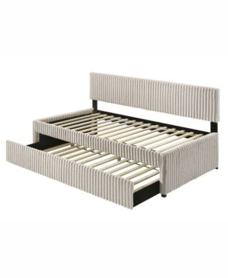 Twin Size Corduroy Velvet Daybed with Trundle