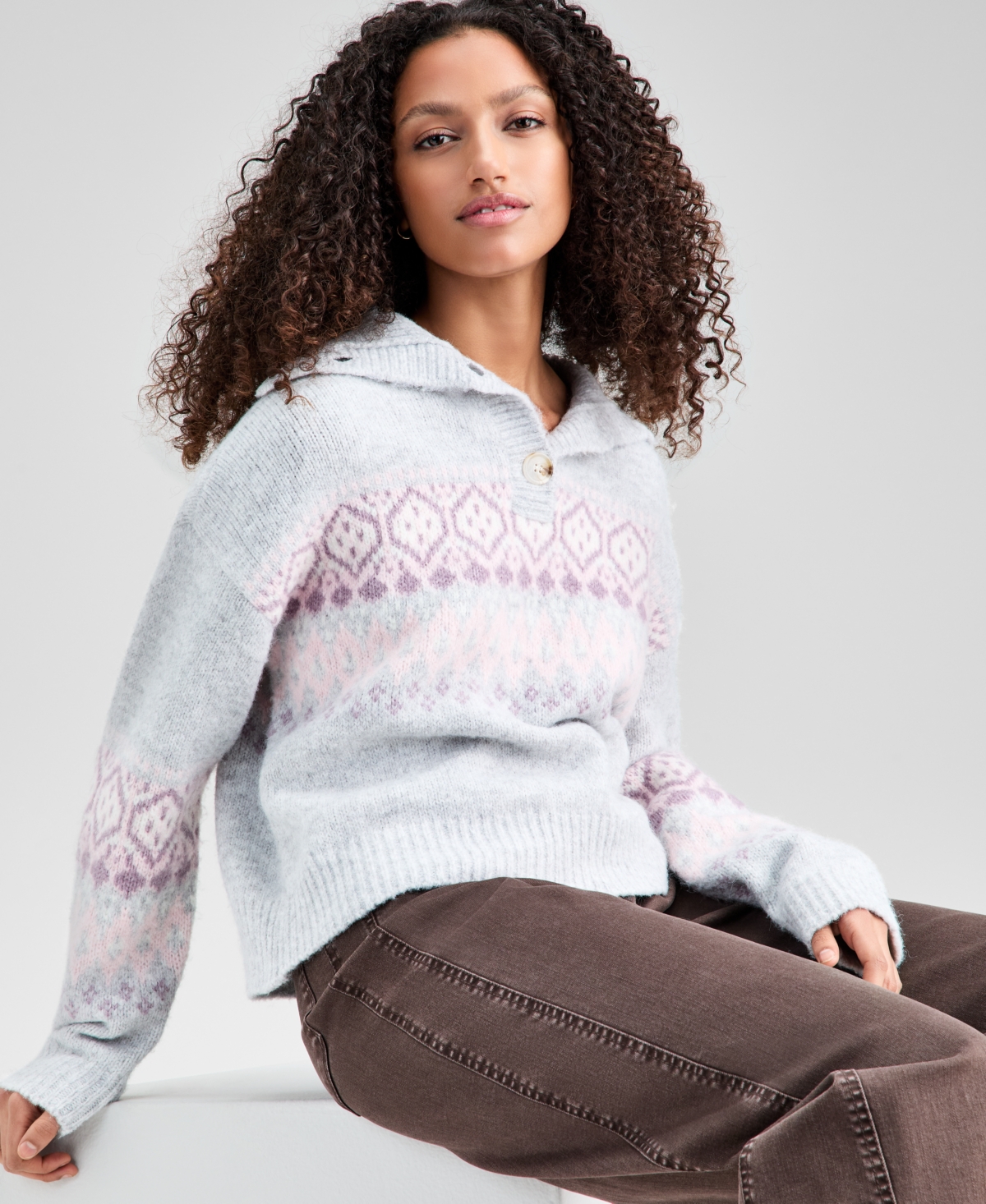 And Now This Women's Fair Isle Pullover Sweater, Macy's Exclusive