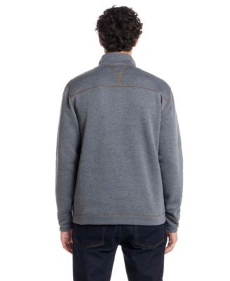 Men's Quarter Button Mock Neck Sweater Fleece