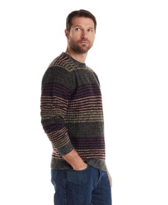 Men's Striped Long Sleeve Pull On Crewneck Sweater
