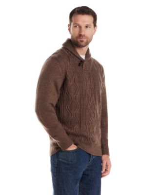 Men's Chunky Cable Knit Toggle Sweater