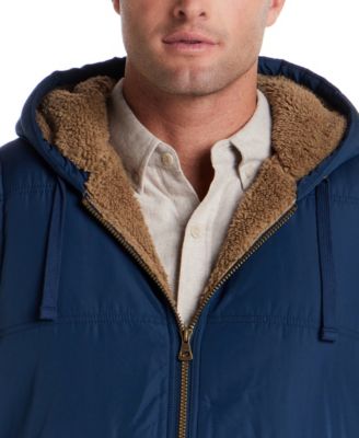 Men's Sherpa Lined Hooded Zip Front Puffer Jacket