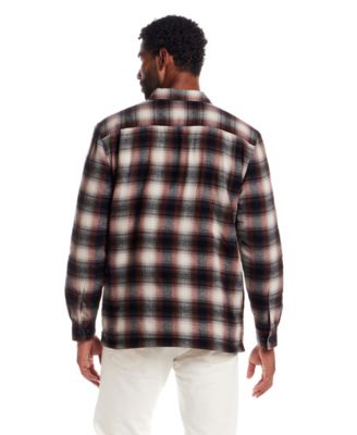 Men's Sherpa-Lined Flannel Shirt Jacket