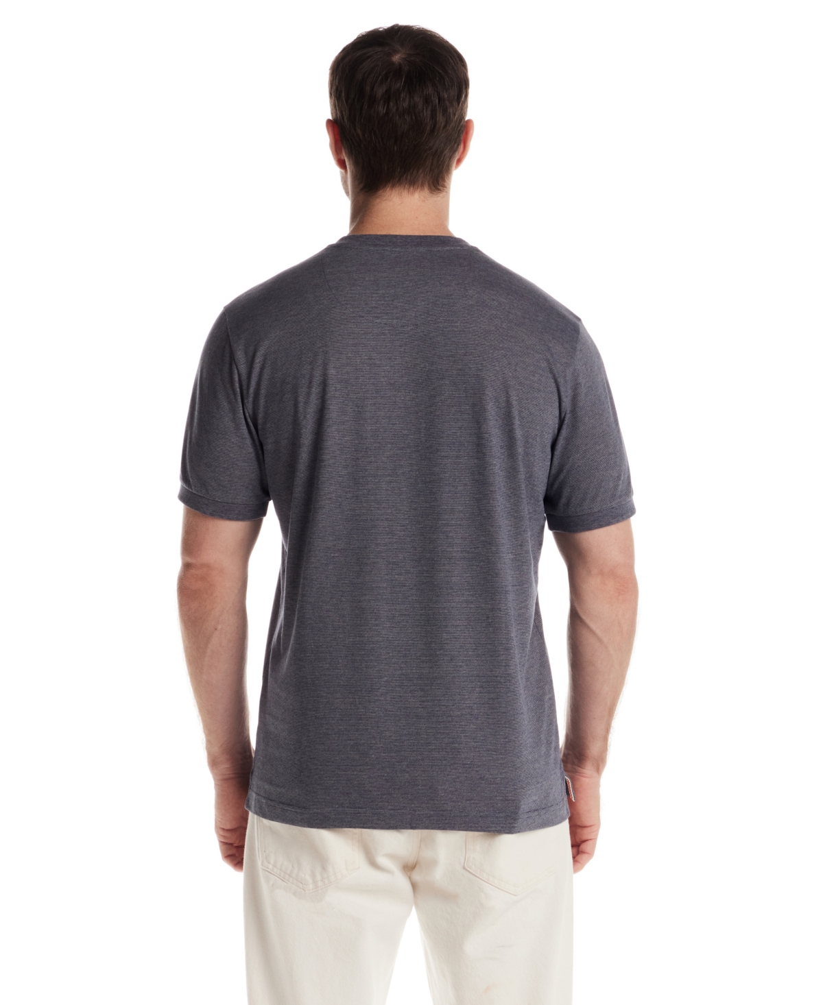 Weatherproof Vintage Men's Short Sleeve Microstripe Henley