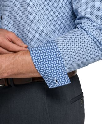 Men's Spread Collar Plaid Dress Shirt