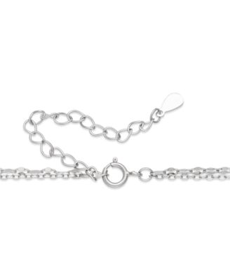 Cultured Freshwater Peacock Black Drop Pearl (8-9mm) and Lab Created Sapphire Necklace in Sterling Silver