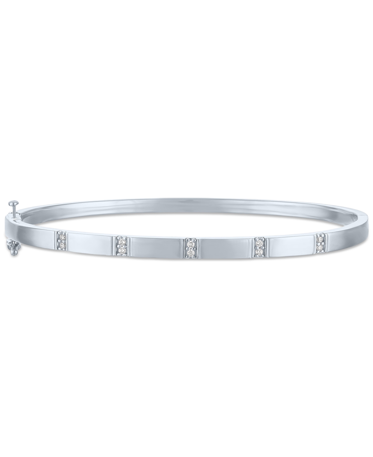 Macy's 2-Pc. Diamond Bangle Bracelet Set (1/5 ct. t.w.) in Sterling Silver