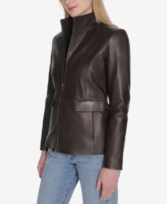 Women's Zip-Front Leather Jacket