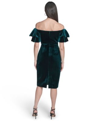 Women's Velvet Off-The-Shoulder Dress