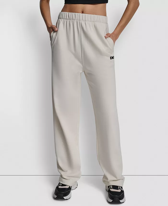 Women's Flocked Logo Boyfriend Open Leg Pants