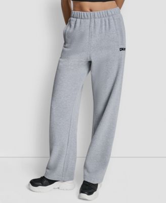 Women's Flocked Logo Boyfriend Open Leg Pants