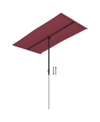 Garden Parasol Bordeaux Red Polyester, Aluminum Medium