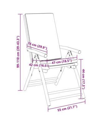 Folding Patio Reclining Chairs 2 pcs with Cushions Bamboo