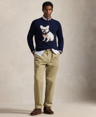 Men's Dog-Intarsia Cashmere Sweater