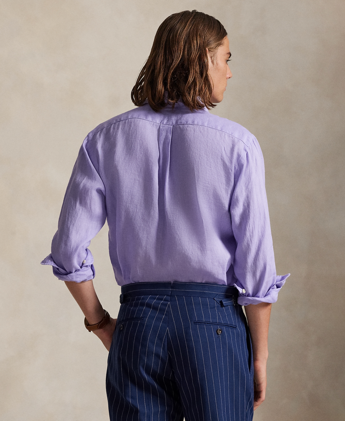 Polo Ralph Lauren Men's Classic Fit Linen Shirt In Purple