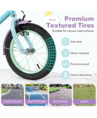 Kids Bike with Adjustable Handlebar and Saddle Purple-14 Inches