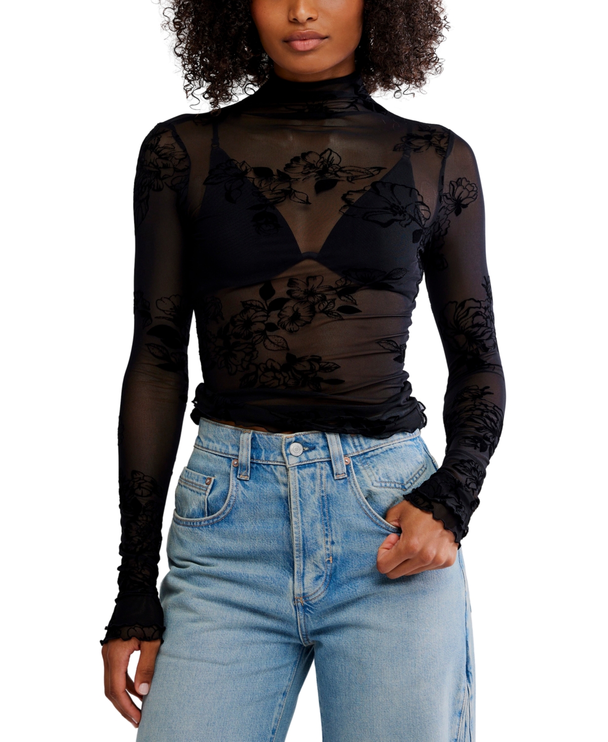 Free People Women's You Decide Floral Long Sleeve Top