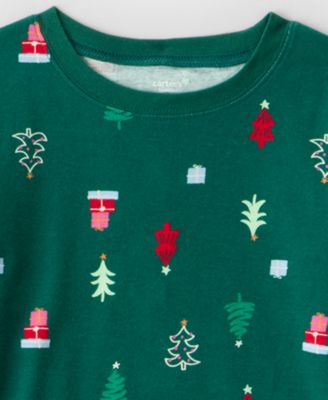 Boys' Christmas Tree Print Top and Pants Pajama, 2-Piece Set