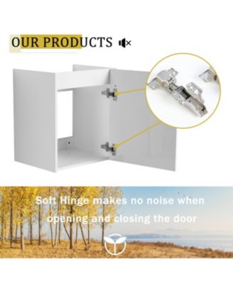 Floating WallMounted Bathroom Vanity with Ceramic Sink For Small Bathroom