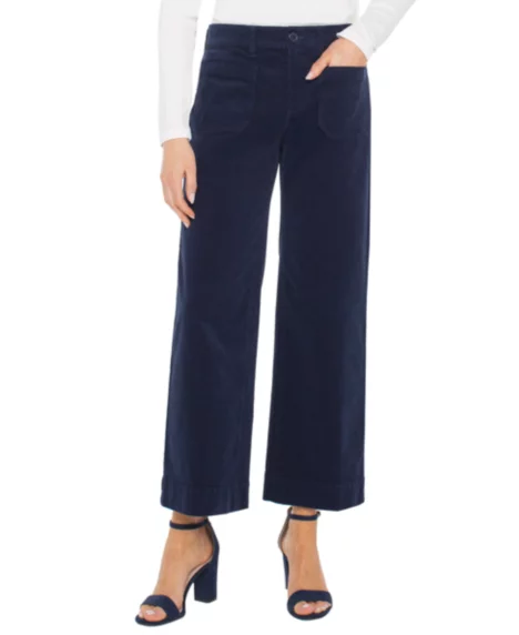 Petite Cropped Wide-Leg Pants - Arctic Night