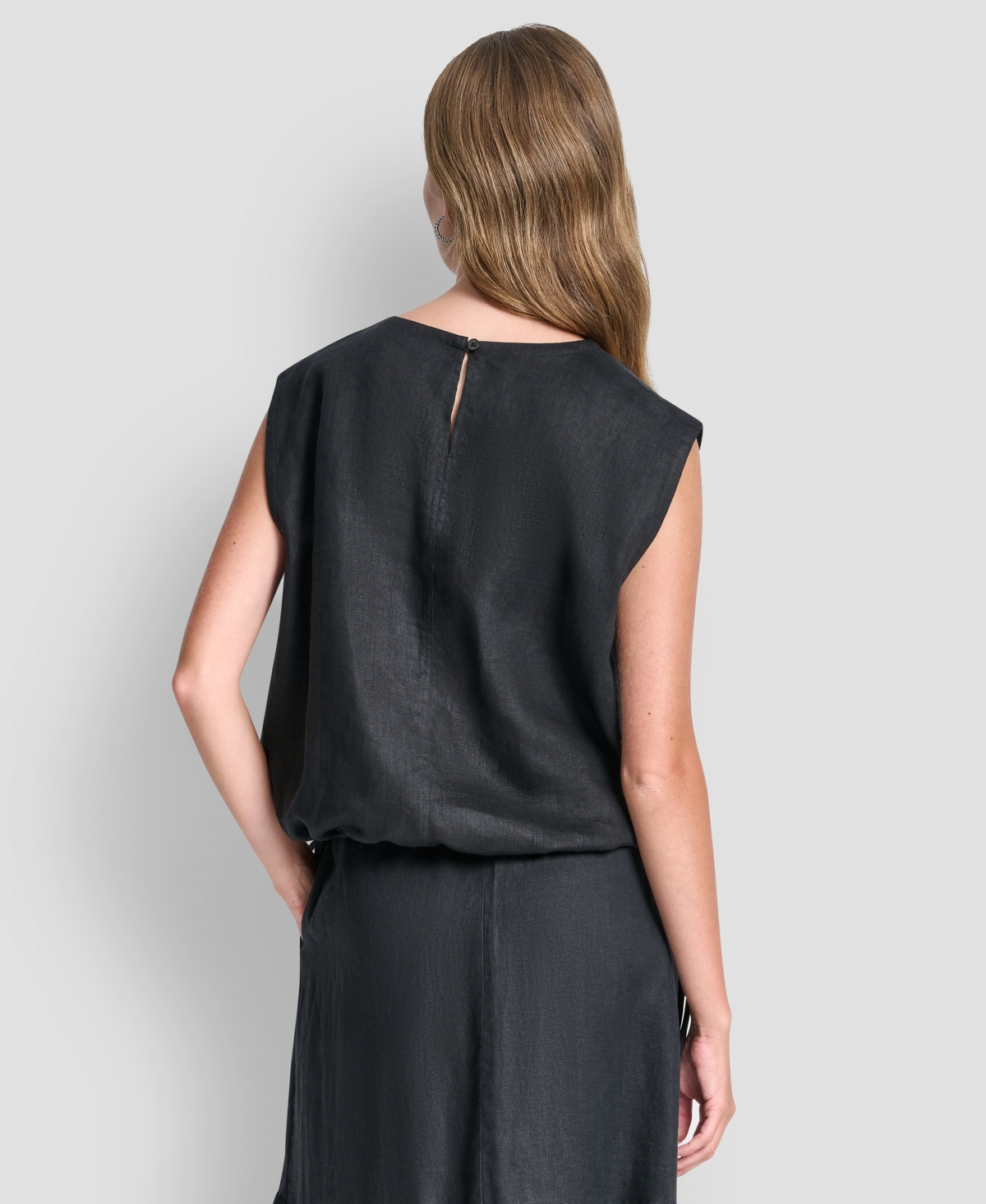 Dkny Women's Drawstring Hem Sleeveless Top