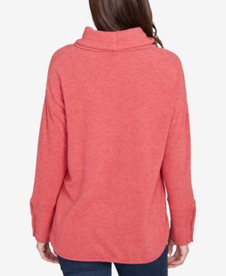 Petite Cowl Neck Cozy Hatchi Drawstring Top