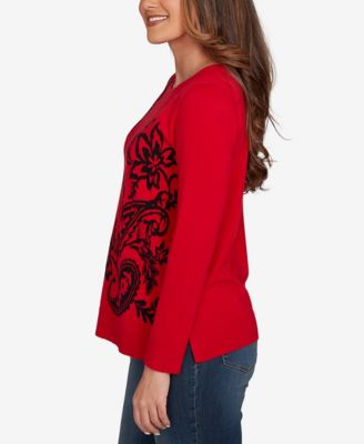 Petite Floral Paisley Jacquard Sweater