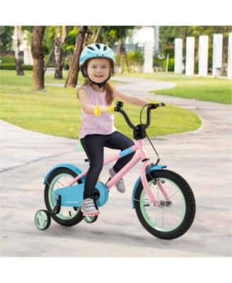 Kids Bike with Adjustable Handlebar and Saddle Pink-14 Inches